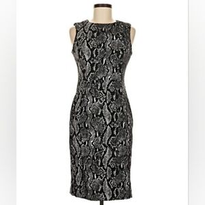 Calvil Klien Sleeveless Snake Print Midi Dress
